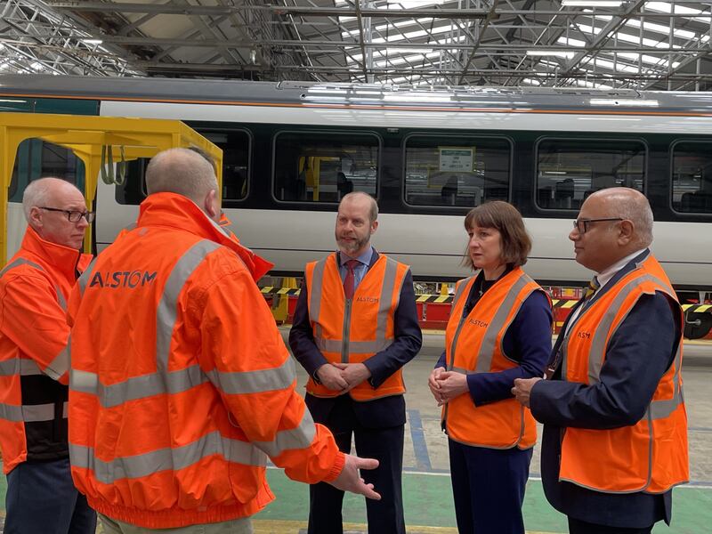 Rachel Reeves and Jonathan Reynolds during their visit to Alstom