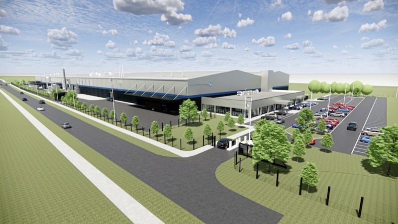 Computer generated visual of AMP&#39;s proposed factory in Newtownabbey. 
