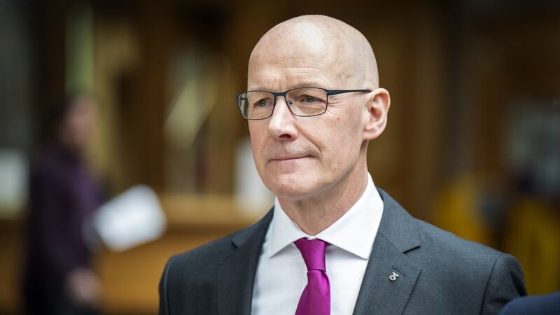 Newly elected leader of the Scottish National Party John Swinney in the Garden Lobby at the Scottish Parliament in Edinburgh