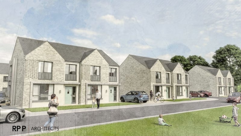 An artists&#39; impression of the housing scheme on Evish Road, Strabane. Image: RPP Architects. 