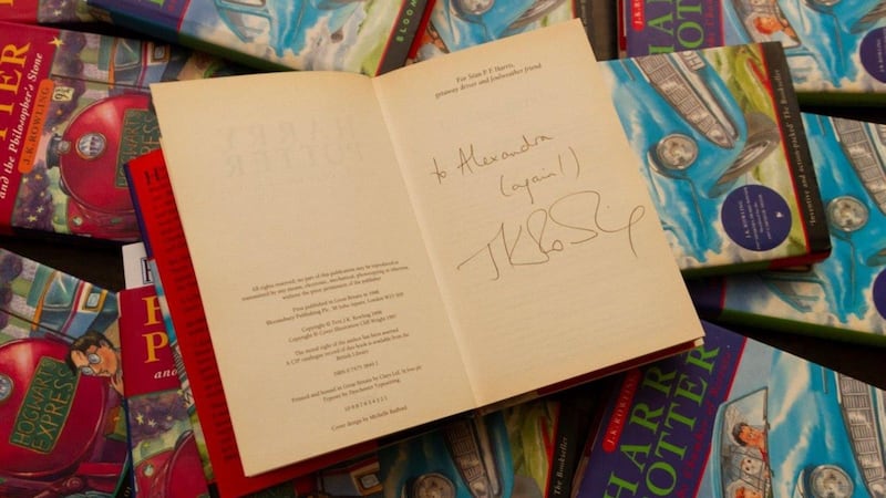 The first edition of Harry Potter And The Chamber of Secrets is signed by JK Rowling and is expected to sell for up to £2,500 at auction on Thursday.