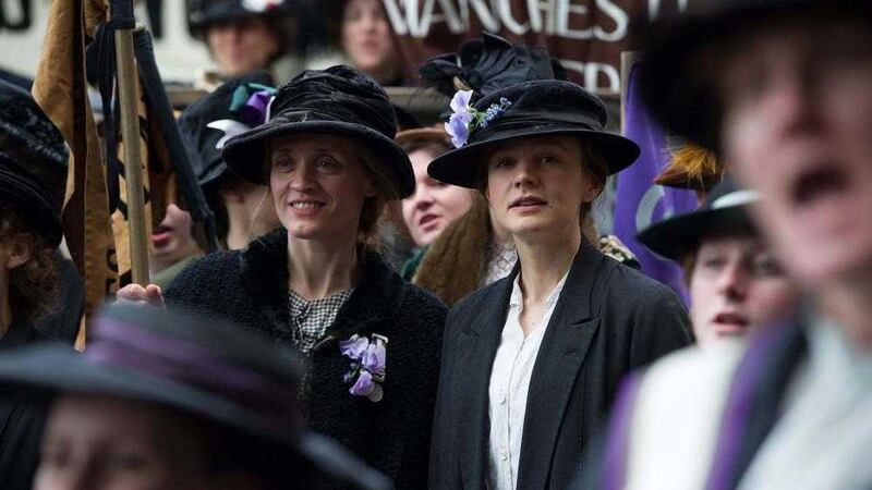 Anne-Marie Duff, left, and Carey Mulligan in a scene from Suffragette 