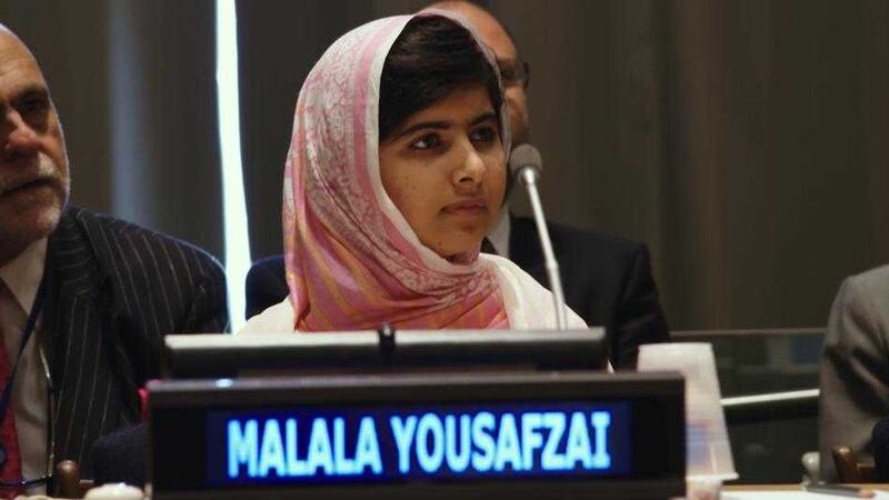 Nobel laureate Malala Yousafzai at the United Nations General Assembly in New York 