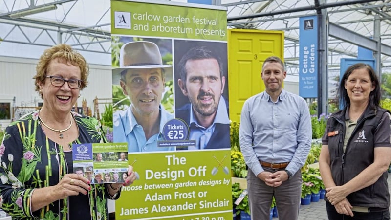 Pictured left to right, Rachel Doyle, Barry Gardner and Marion Nolan of the Arboretum Home and Garden Heaven launching one of the events for this year&#39;s Carlow Garden Festival 