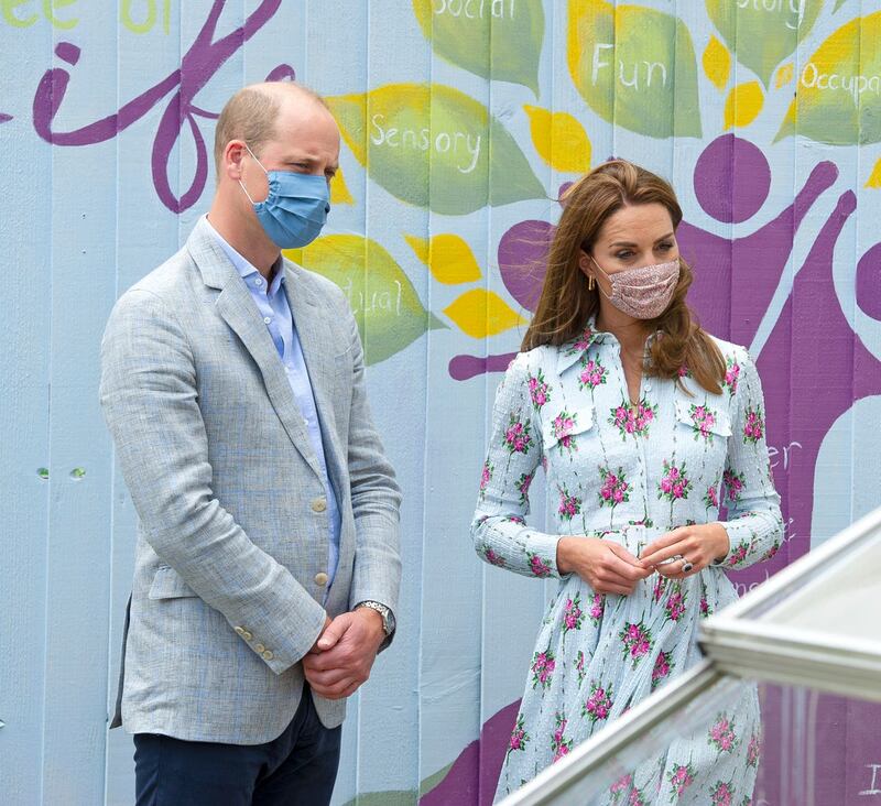 William and Kate wore masks during their visit to the care home. Jonathan Buckmaster/Daily Express