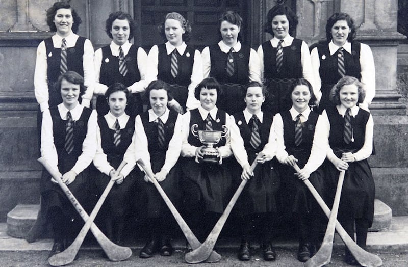 &nbsp;The St Louis Ballymena team who won the Ulster senior schools' championship in 1951. Moya Forde is third from the right in the back row, while the captain - her sister Fionnuala - holds the Corn Uan Uladh&nbsp;