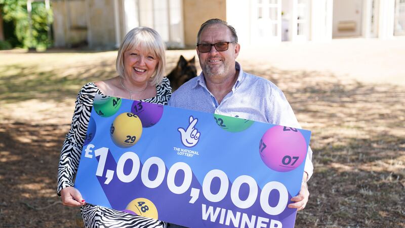 Maxine Lloyd and her fiance, Wayne Tilbury, of Kettering, won the money on a National Lottery instant win game.