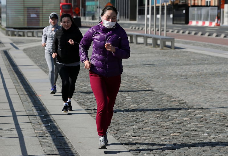 Joggers in Dublin city centre&nbsp;