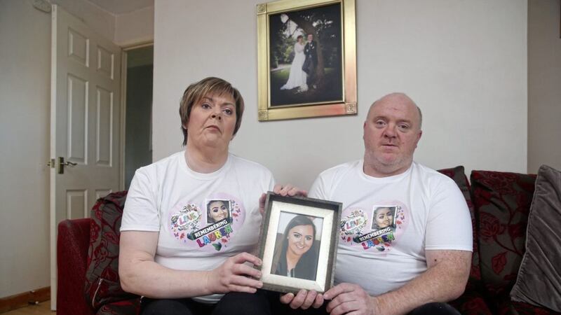 Mary and Martin Bullock, whose daughter Lauren died at the Greenvale Hotel on St Patrick&#39;s Day 2019. Picture by Mal McCann. 