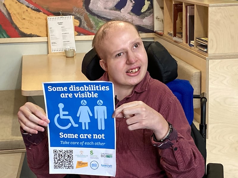 Sam Vestey is campaigning to make the disabled blue badge more inclusive (National Star/PA)