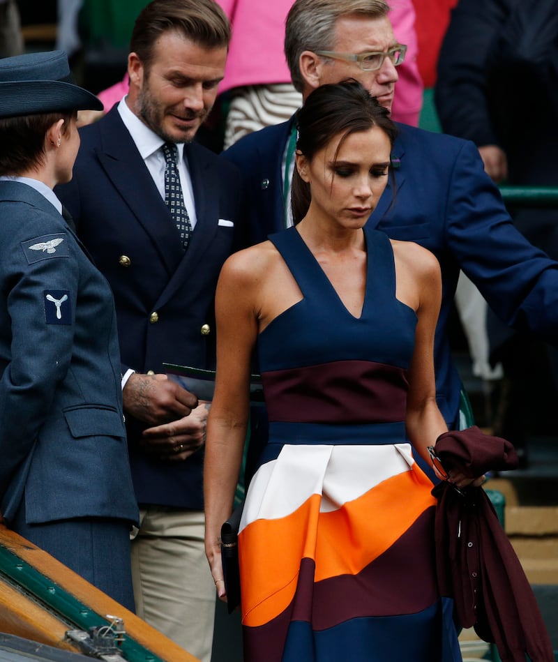 David and Victoria Beckham at Wimbledon 2014