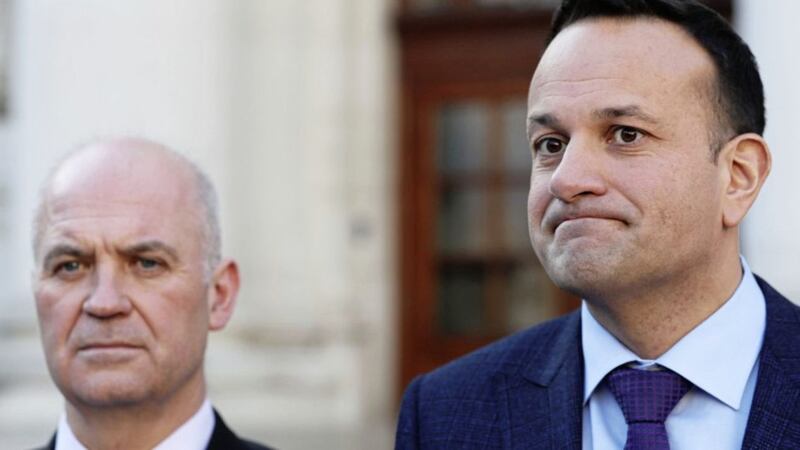 Taoiseach Leo Varadkar (right) and Chief Medical Officer Dr Tony Holohan announced no new Covid-19 deaths for the first time since the pandemic hit Ireland. Picture by Brian Lawless/PA Wire 