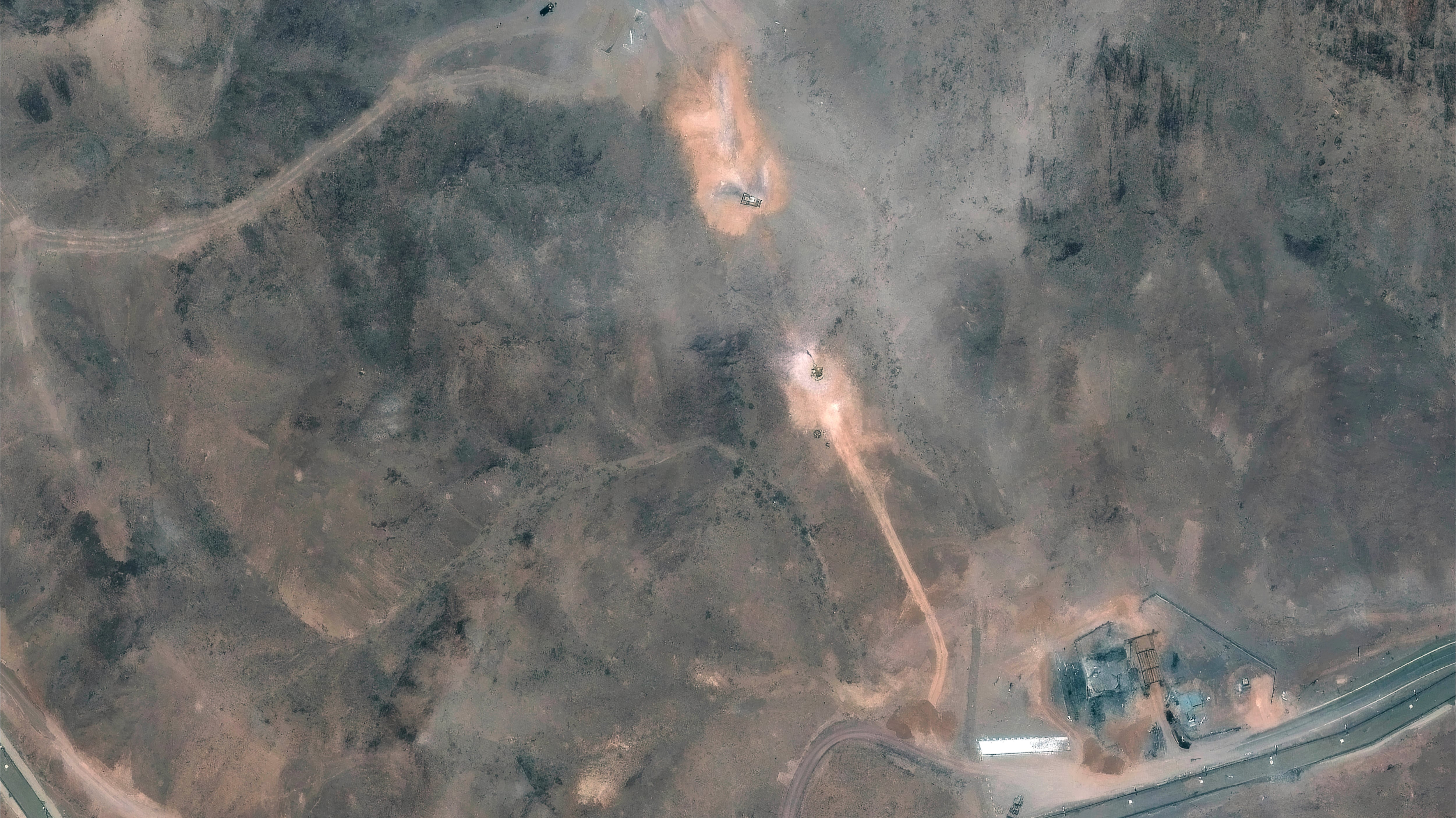 Satellite image showing the Fordo enrichment facility in Iran (Maxar Technologies/AP)