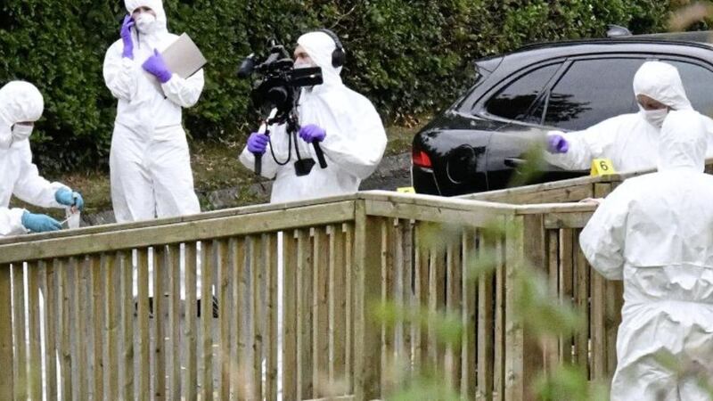 Police forensics officers carried out a detailed examination at the scene of the murder of a 37-year-old woman at a glamping site near Limavady. Picture by Alan Lewis. 