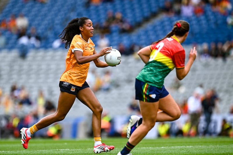 ‘There’s so much emotion around the stadium from the girls, but it’s what we deserve’: Antrim’s Lara Dahunsi glad that the Saffrons could finally get over the line in All-Ireland junior decider