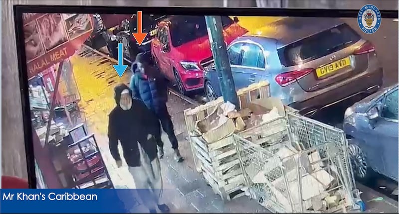 CCTV footage showed Mohammed Abbkr following his victim Mohammed Rayaz