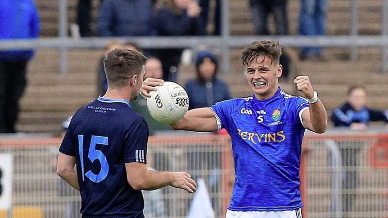 Coalisland Fianna&#39;s Michael McKernan (right) celebrates at the final whistle of this year&#39;s Tyrone SFC Final Pic Philip Walsh 