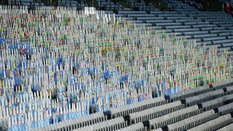 Only virtual fans were allowed into the 2020 All-Ireland SFC Final betweem Dublin and Mayo at Croke Park.<br /> Pic Philip Walsh