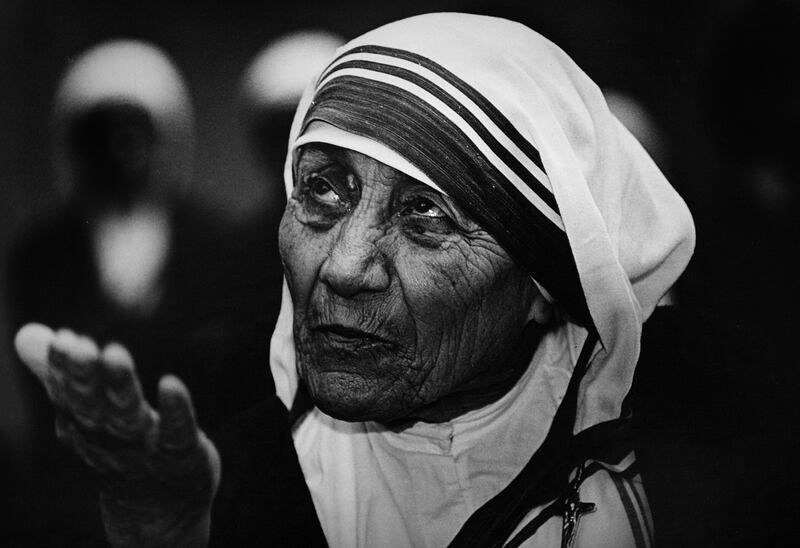 Mother Teresa during a visit to Belfast in 1993 captured by Hugh Russell