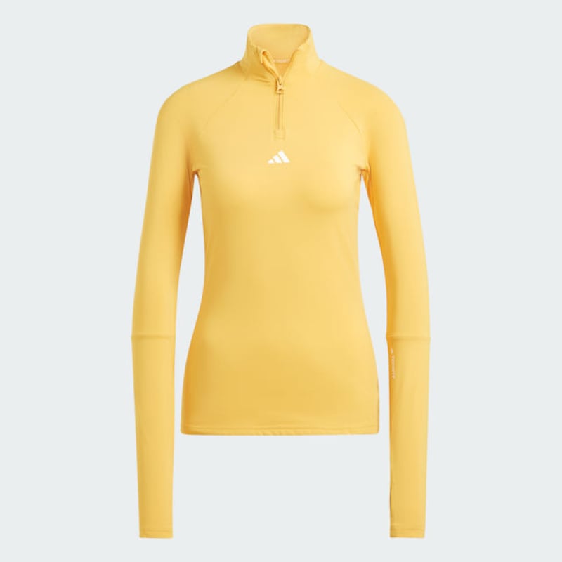 Adidas Techfit Cold.Rdy 1/4 Zip Long Sleeve Training Top Preloved Yellow