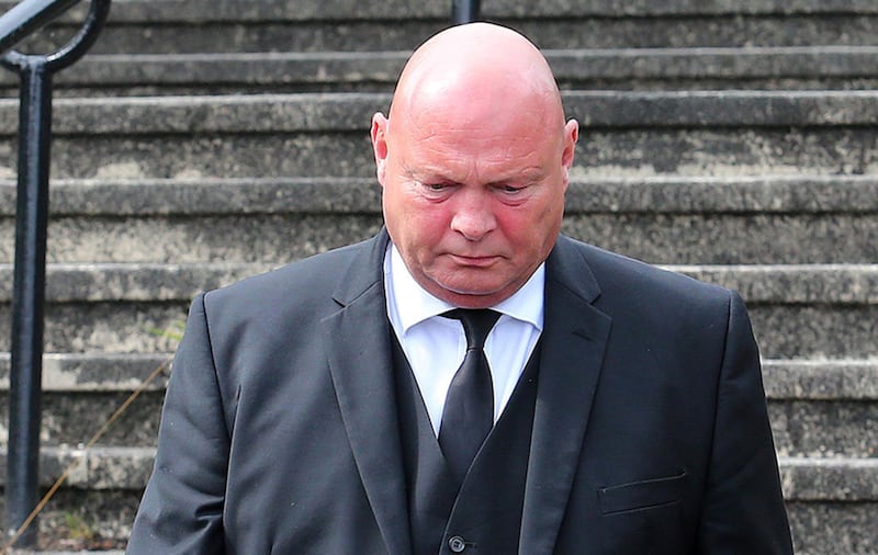 Ballymena manager David Jeffrey at the funeral of former Cliftonville manager Tommy Breslin. Picture by Mal McCann&nbsp;