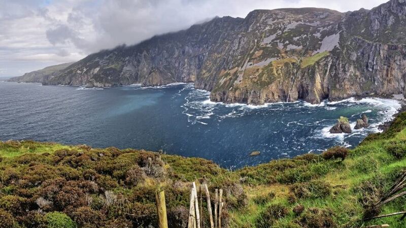 The sea cliffs at Slieve League in Co Donegal.