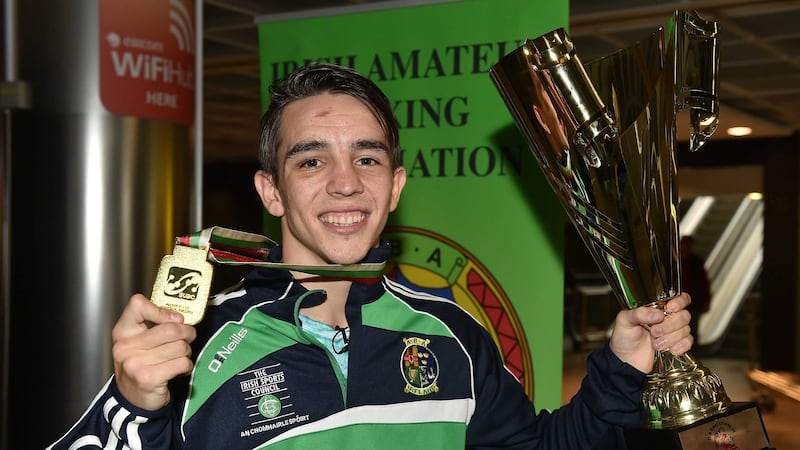 Michael Conlan after his return home from Doha last week &nbsp;