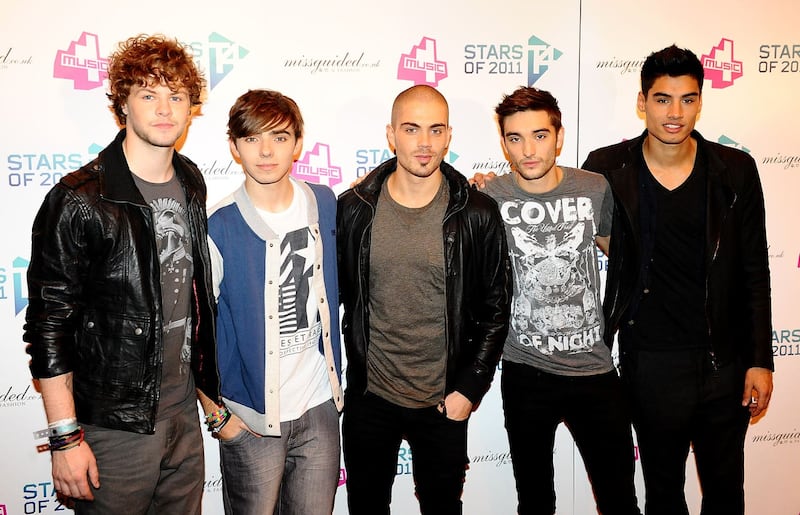 Tom Parker with his bandmates from The Wanted