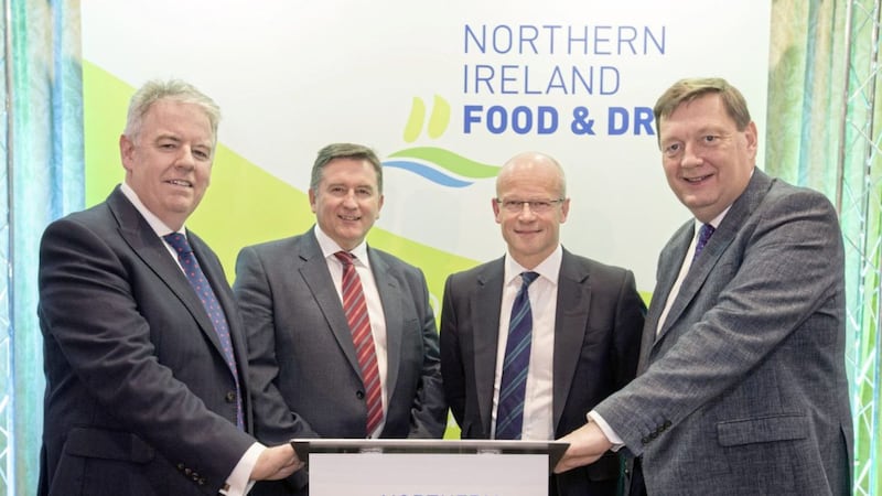 Pictured at the NIFDA annual dinner are Shaun McAnee, managing director, corporate banking, Danske Bank, Declan Billington, chairperson, NIFDA, Andy Adcock, director of Food, Marks &amp; Spencer and Michael Bell, executive director, NIFDA 