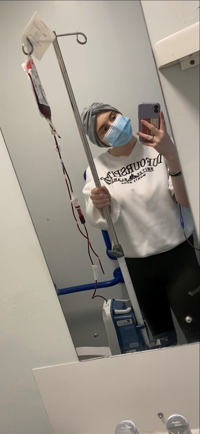 Amy Curran during cancer treatment