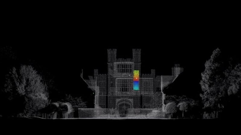 Laser scanning has revealed a secret room in walls of a house involved in the Gunpowder Plot