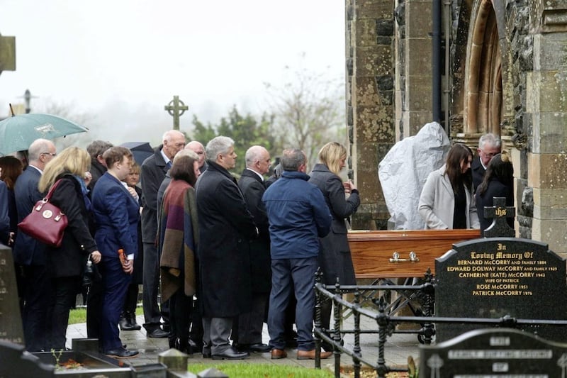 Mourners at the funeral of Matthew Bradley in Glenavy. Picture by Mal McCann 