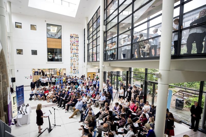 The atrium at the Mater Hospital in Belfast during the launch of the Pancreatic Cancer charity NIPanC NIPanC. Picture by Liam McBurney, Press Association 