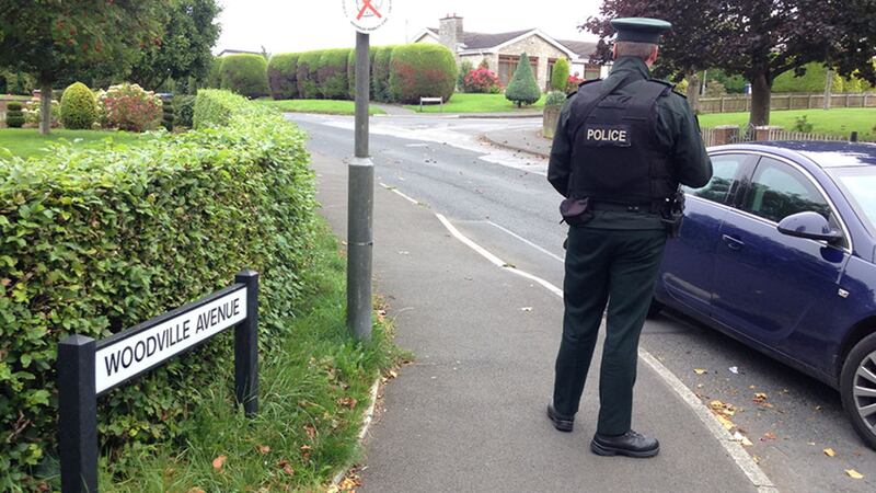 Police carried out searches in the Woodville Avenue area of Lurgan