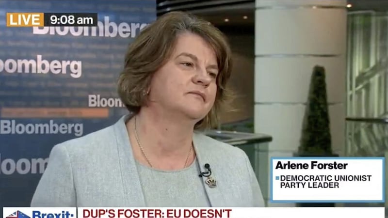 Arlene Foster interviewed by Bloomberg TV at the Tory party conference in Birmingham 