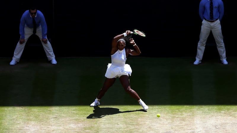 Serena Williams during her semi-final match against Elena Vesnina on day 10 of Wimbledon on Thursday<br />Picture by PA