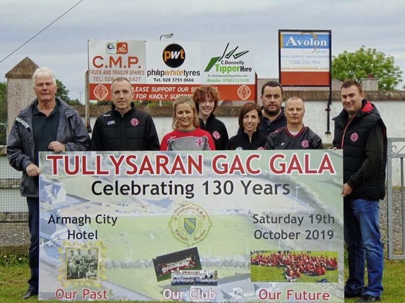 (From left to right) Paul Corrigan (Chairman), Liam Kerr (Treasurer) Committee members Emma Mullen, Aine Doyle, Emma McKenna, Justin Mallon and Kevin Curran and club secretary GP White at the lunch of the Tullysaran Gala Night. 