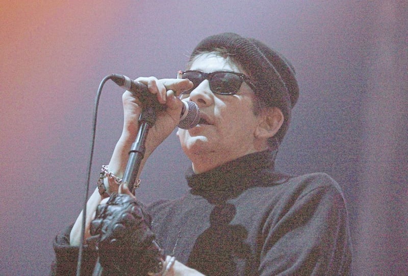 The Pogues singer Shane MacGowan on stage in Belfast. File picture by Conor Madden 