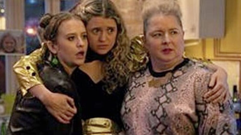 Extraordinary, which is currently streaming on Disney , stars popular Derry Girls actress Siobhan McSweeny (far right) and M&aacute;ir&eacute;ad Tyers, who starred in Belfast (far left). Picture Disney  