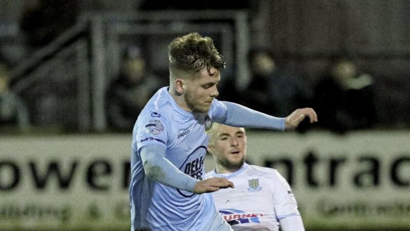 Marc Griffin started on Monday night as Warrenpoint Town progressed to the quarter-finals of the Irish Cup for the first time. Photo by David Maginnis/Pacemaker Press 