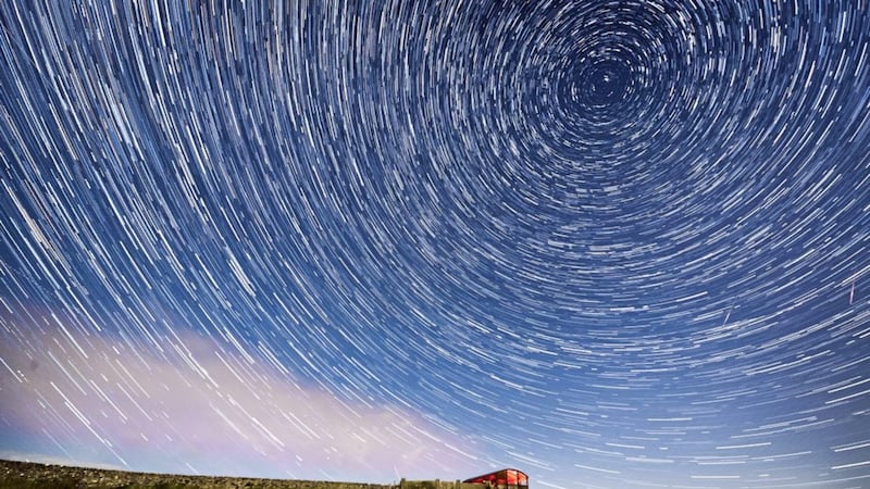 A composite of 50 photographs taken over 25 minutes shows meteors and star trails during the Perseid meteor shower seen from Hawes in the Yorkshire Dales National Park on Sunday. Picture by: Danny Lawson/PA 