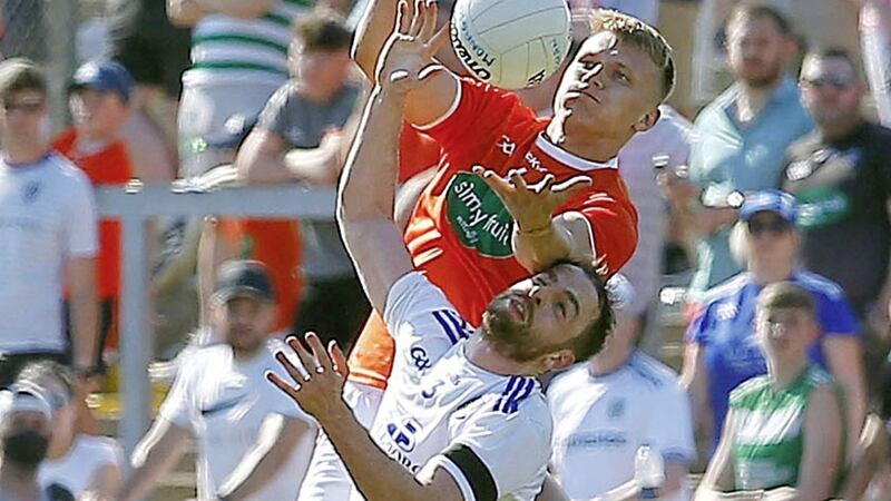 Armagh&#39;s Rian O&#39;Neill and Monaghan&#39;s Conor Boyle in action during last week&#39;s Ulster semi-final Picture: Philip Walsh 