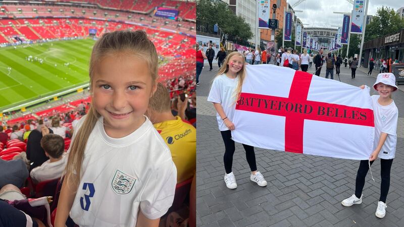 A sea of football fans from across the UK have descended on Wembley Stadium to show their support for the Lionesses.