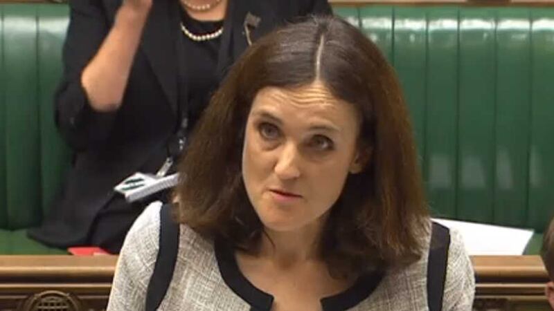 Secretary of State Theresa Villiers addresses the British parliament today. Picture: BBC