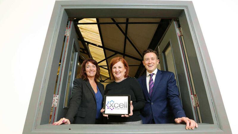 Anne Morgan, Ulster Bank; Diane Roberts, Xcell, and Simon Seaton, Ulster Bank, pictured at Xcell&rsquo;s new premises at 112 Donegall Street Belfast  
