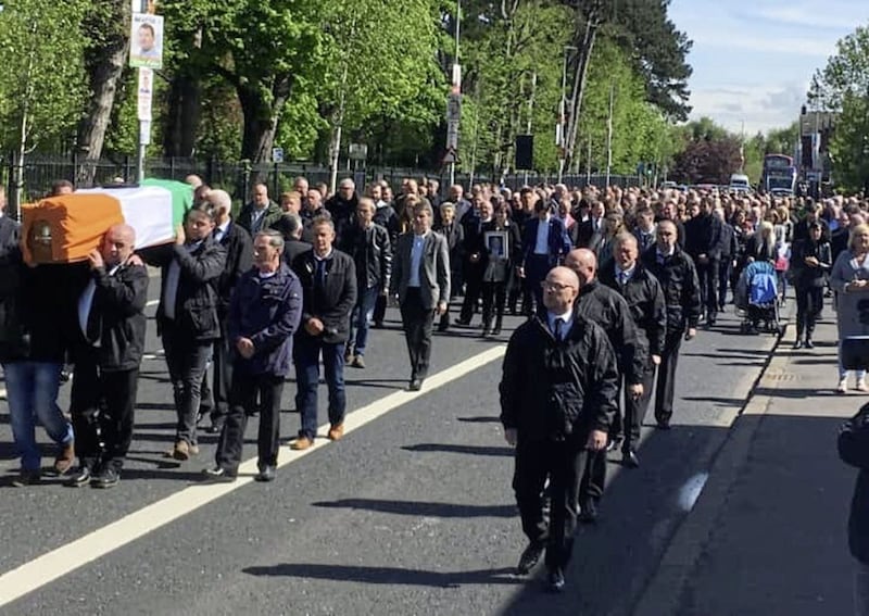 The funeral procession of Peter &#39;Pepe&#39; Rooney who is believed the fourth member of an IRA unit sent to Gibraltar in 1988 on a bombing mission 
