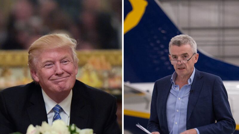 Ryanair boss Michael O'Leary (right) has said Donald Trump's economic policies could prove beneficial around the world&nbsp;