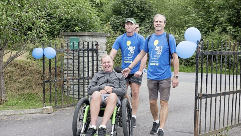 Walking with Fr Tony Coote in aid of Motor Neurone Disease research 
