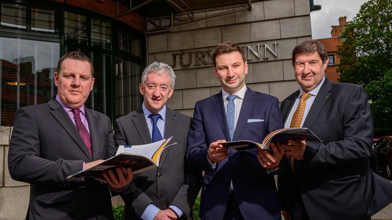 &nbsp;Stephen McMullan, Deputy General Manager Jury&rsquo;s Inn, Belfast is pictured with John McGrillen, CEO Tourism NI, Adrian Patton, Senior Manager, ASM and Michael Williamson, Director, ASM Chartered Accountants.