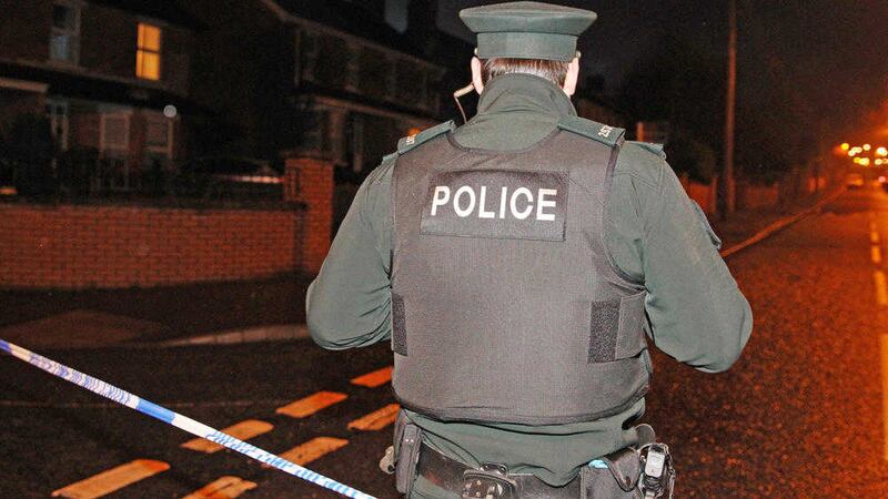 A police cordon at Station Road in Greenisland last night following the murder of Eddie Girvan. Picture by Philip Walsh 